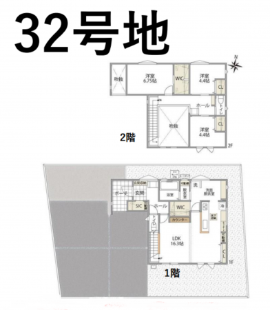 富山市上飯野、中古一戸建ての間取り画像です