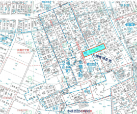 富山市水橋西大町、土地の地図画像です