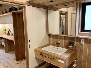 富山市下大久保、中古一戸建ての洗面画像です