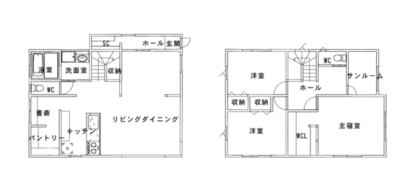 富山市経堂新町、中古一戸建ての間取り画像です