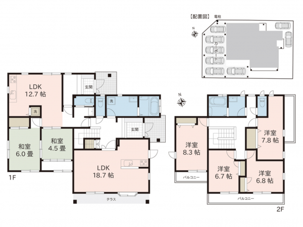 滑川市上梅沢、中古一戸建ての間取り画像です