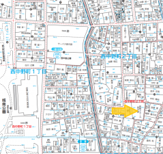 富山市西中野町、マンションの地図画像です