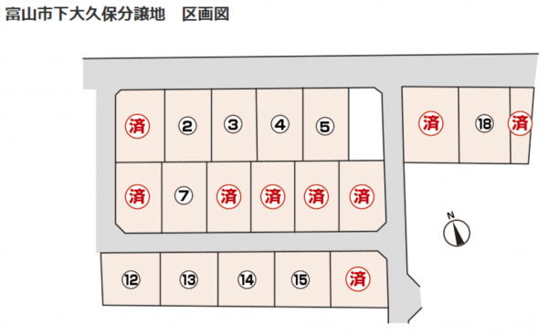 富山市下大久保、土地の間取り画像です