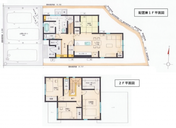 富山市大泉、新築一戸建ての間取り画像です