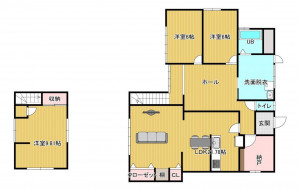 富山市町村、中古一戸建ての間取り画像です