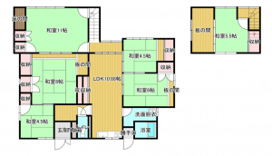 富山市町村、中古一戸建ての間取り画像です
