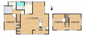 富山市月岡町、中古一戸建ての間取り画像です