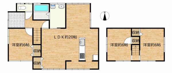 富山市月岡町、中古一戸建ての間取り画像です