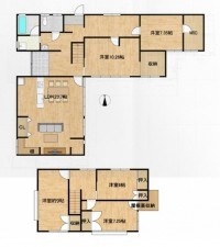 富山市松若町、中古一戸建ての間取り画像です