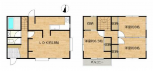 富山市山室、中古一戸建ての間取り画像です