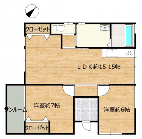 射水市若杉、中古一戸建ての間取り画像です