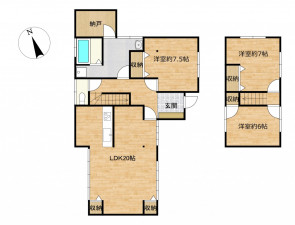 富山市水橋中村、中古一戸建ての間取り画像です