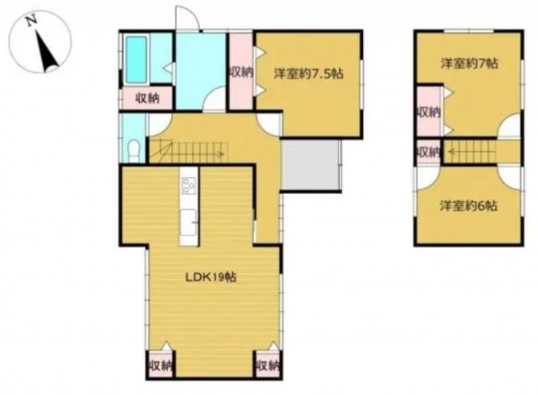 富山市水橋中村、中古一戸建ての間取り画像です