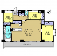 富山市窪本町、マンションの間取り画像です