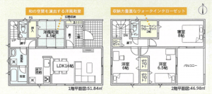 高岡市姫野、新築一戸建ての間取り画像です