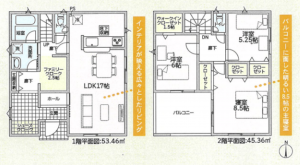 高岡市姫野、新築一戸建ての間取り画像です