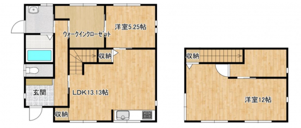 富山市太田、中古一戸建ての間取り画像です