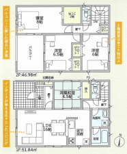 射水市太閤町、新築一戸建ての間取り画像です
