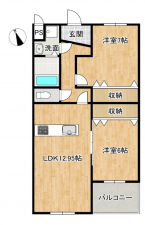 富山市長江本町、マンションの間取り画像です