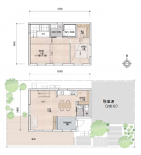 富山市婦中町田島、中古一戸建ての間取り画像です