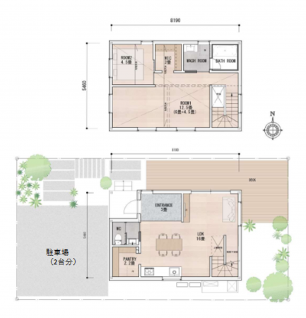 富山市婦中町田島、中古一戸建ての間取り画像です