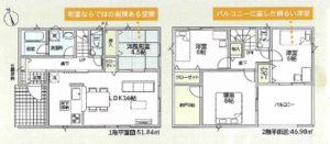 射水市小林、新築一戸建ての間取り画像です