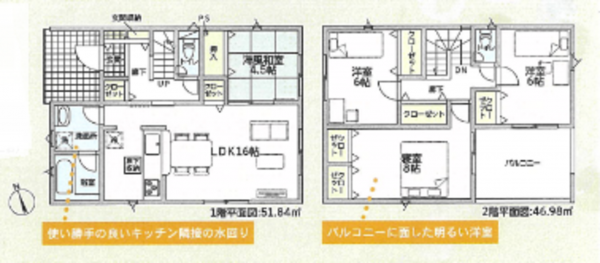 射水市小林、新築一戸建ての間取り画像です