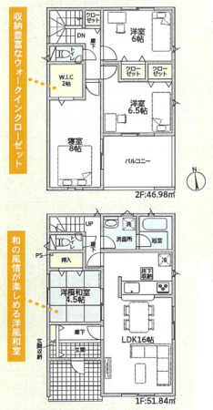 滑川市上小泉、新築一戸建ての間取り画像です