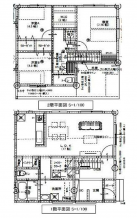 富山市稲荷元町、新築一戸建ての間取り画像です