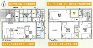 富山市小杉、新築一戸建ての間取り画像です