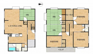 富山市新庄町、中古一戸建ての間取り画像です