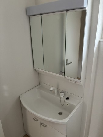 高岡市蓮花寺、新築一戸建ての洗面画像です