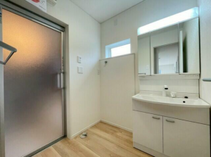 富山市犬島、新築一戸建ての洗面画像です