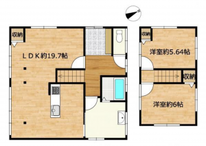 富山市長江本町、中古一戸建ての間取り画像です