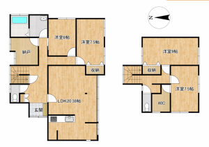 富山市若竹町、中古一戸建ての間取り画像です
