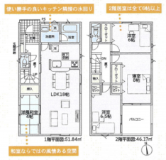 高岡市姫野、新築一戸建ての間取り画像です