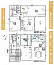 高岡市姫野、新築一戸建ての間取り画像です