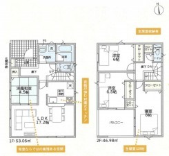 富山市中市、新築一戸建ての間取り画像です