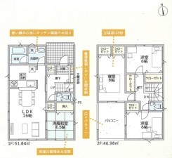 富山市中市、新築一戸建ての間取り画像です
