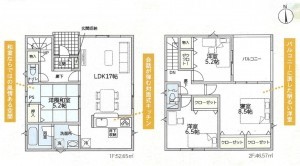 高岡市清水町、新築一戸建ての間取り画像です