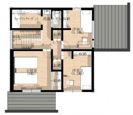 富山市中島、新築一戸建ての間取り画像です
