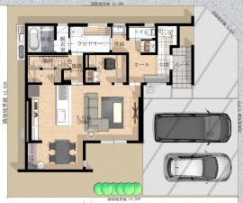 富山市中島、新築一戸建ての間取り画像です