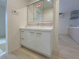 富山市下大久保、新築一戸建ての洗面画像です