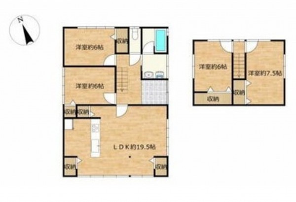 富山市本郷町、中古一戸建ての間取り画像です