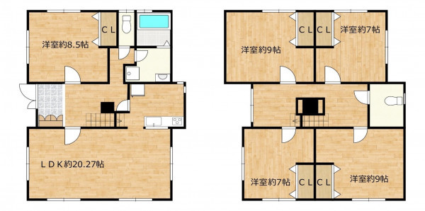 富山市小杉、中古一戸建ての間取り画像です