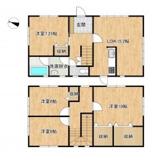富山市八尾町深谷、中古一戸建ての間取り画像です