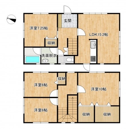 富山市八尾町深谷、中古一戸建ての間取り画像です