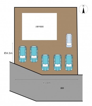 富山市鶴ケ丘町、中古一戸建ての駐車場画像です