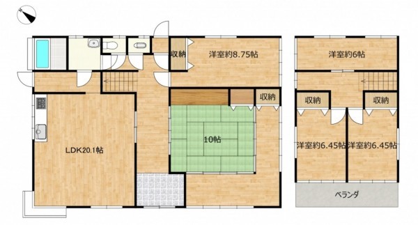 富山市下野新、中古一戸建ての間取り画像です