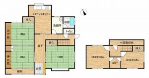 富山市婦中町中名、中古一戸建ての間取り画像です